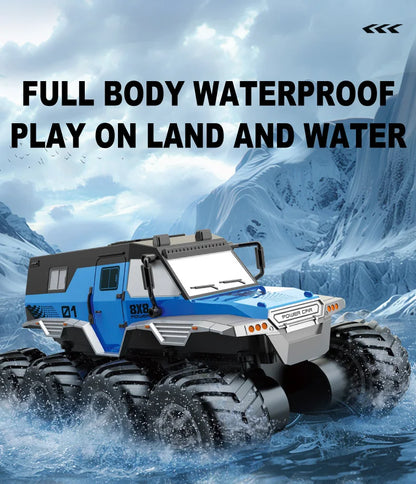 JJRC 8x8 2.4G Remote Control Car 8wd Off-road Amphibious Stunt Vehicle 8-Wheel Speed Racing Truck Waterproof Crawler Toys