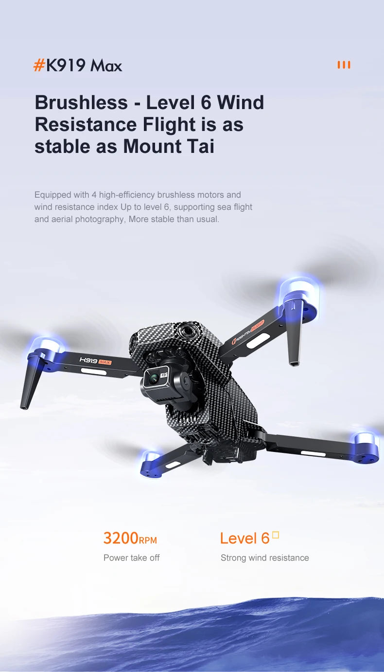 New K918 Drone GPS 8K Professional HD 360° Dual Cameras 5G WIFI Brushless Motors Obstacle Avoidance Foldable Quadcopter