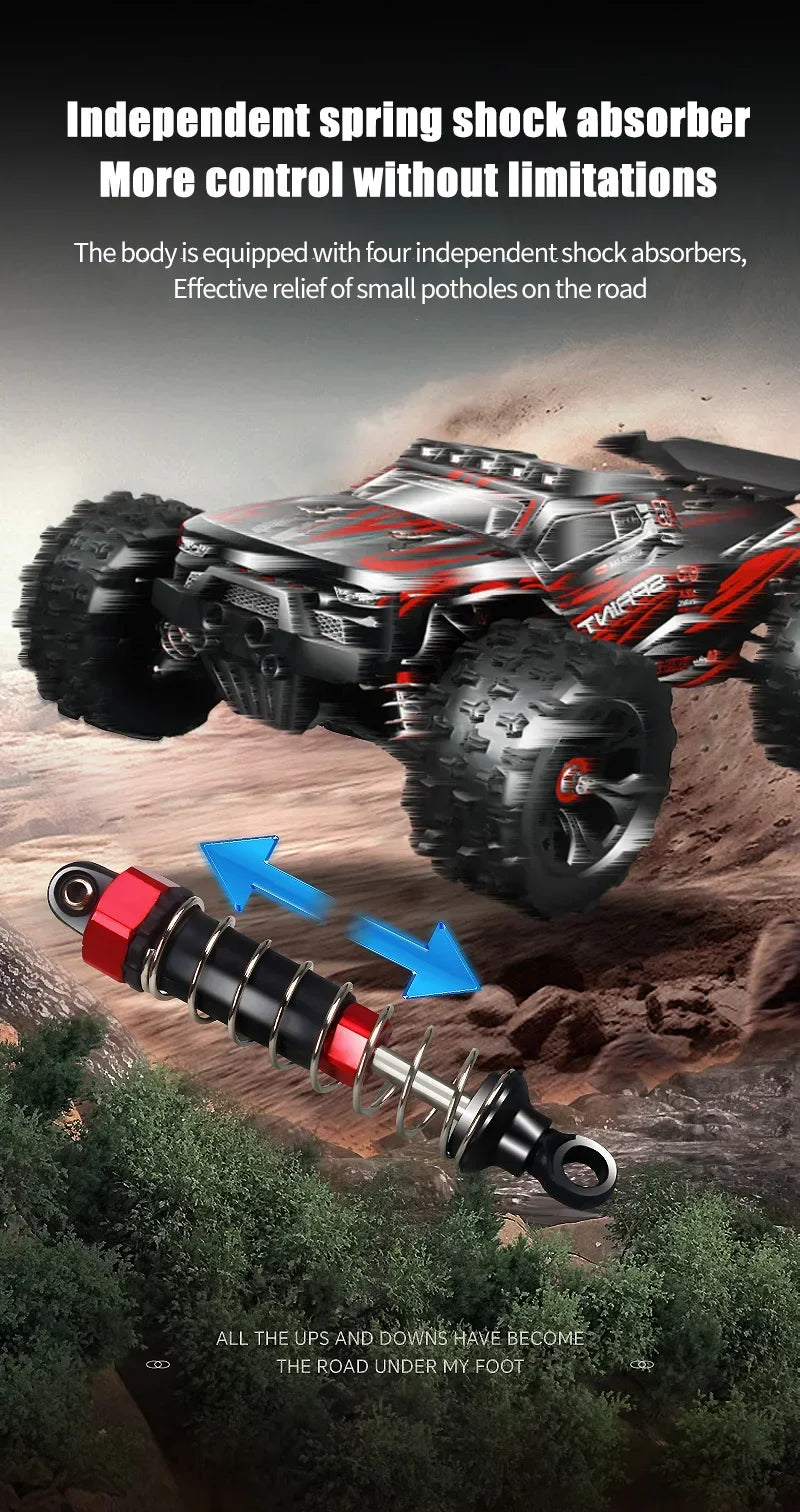 Rc Car Off Road 4x4 High Speed 80KM/H Remote Control Car with LED Headlight Brushless 4WD 1/14 Monster Truck Toys for Boys Gift