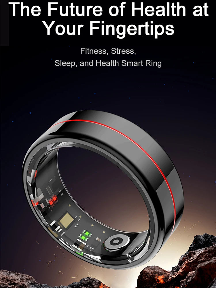 R04 Smart Ring for Men Women 5ATM Waterproof With Charging Case Health and Sleep Monitor Ring Multi-sport Mode Camera Control