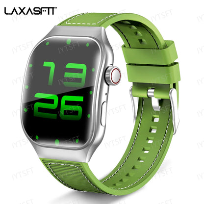 LAXASFIT New Curved Screen Women's Smart Watch 2.01'' AMOLED HD Touch Screen Bluetooth 5.3 Voice Call Men's Fitness Smart Watch