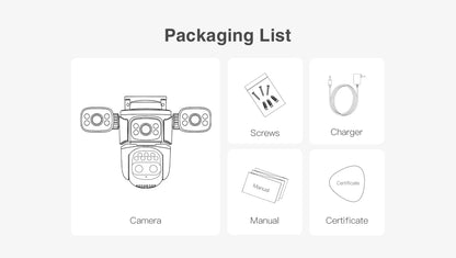 Four Lens WiFi Security Camera 20MP Four Screens Outdoor 10X Optical Zoom Human Auto Tracking Waterproof Multi-Camera System