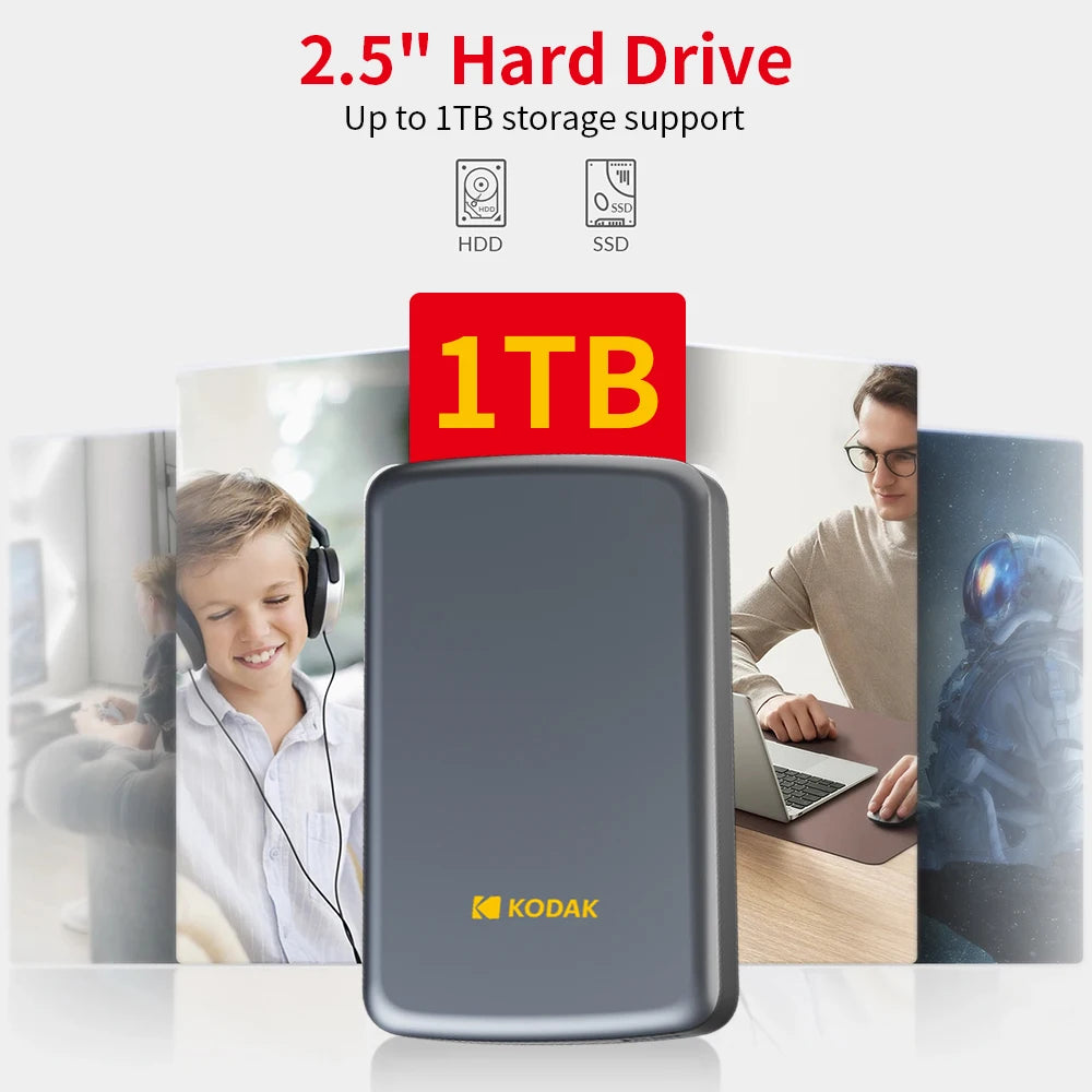 KODAK portable external hard drive P150 USB3.0, high-speed transmission, stable and durable, suitable for backup and storage