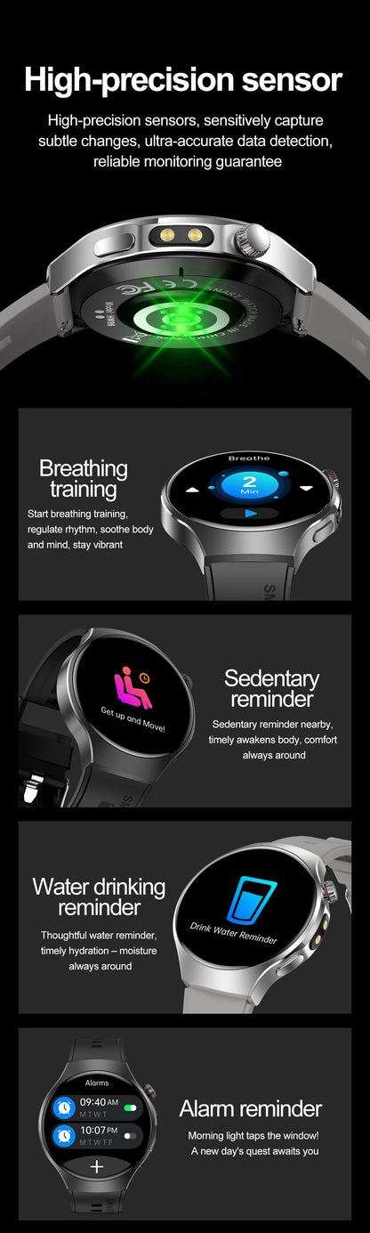 For Huawei New Smartwatch Men GPS Sports Fitness Waterproof Watch Flashlight 100 + Sports Mode Bluetooth Call Smart Watch