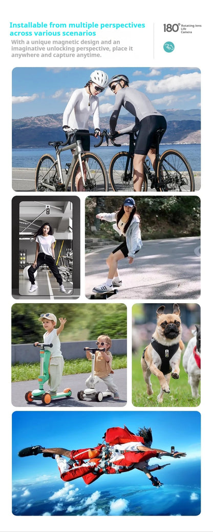 New Thumb Sport Camera New S70 Rotating Camera Portable Outdoor Magnetic Long Range Essential For Bloggers Gift Memory Cycling