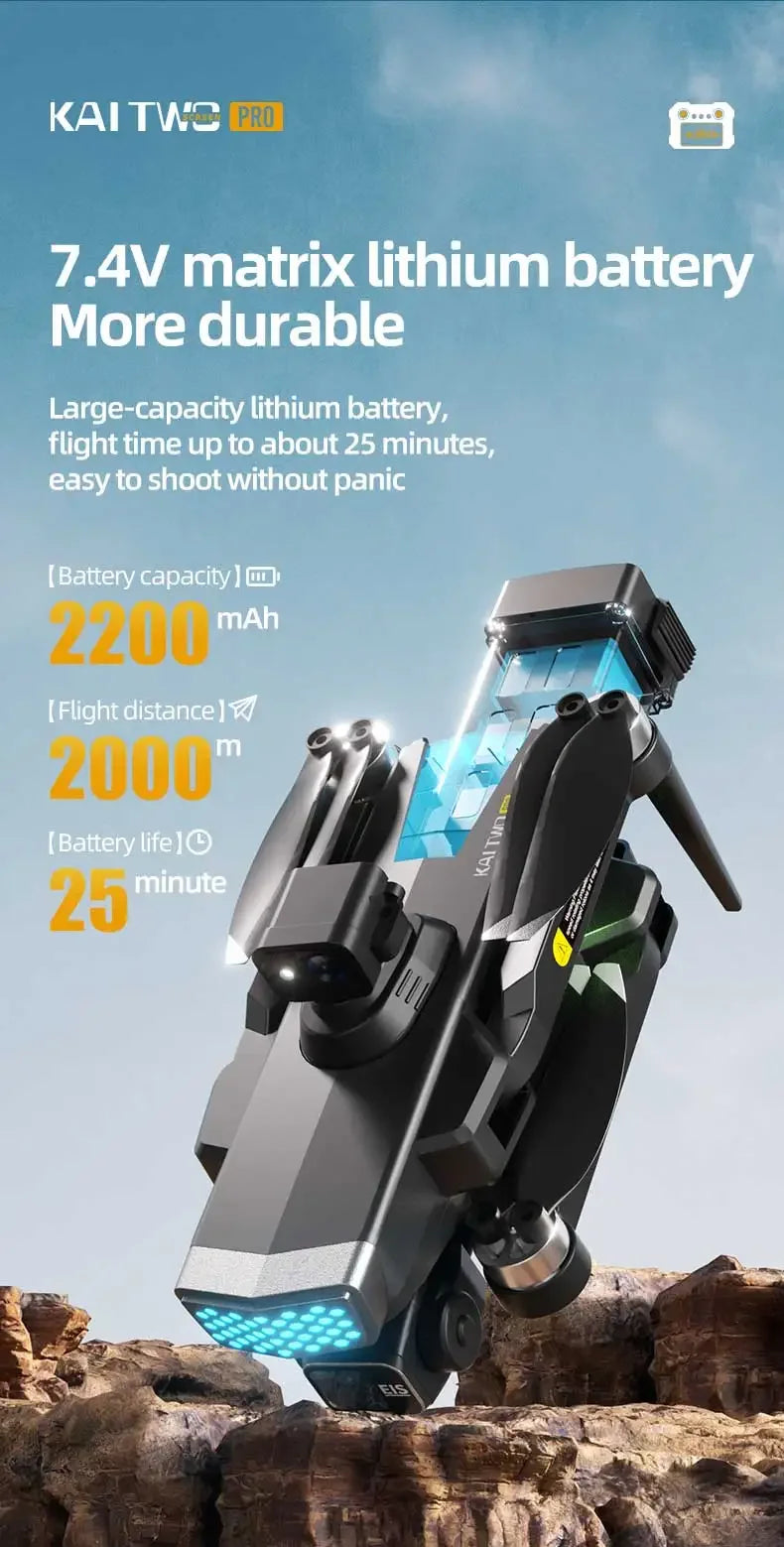 Professional 3-axis PTZ KAITWO PRO Drone 8K 5G with Screen Control 360° Laser Obstacle Avoidance Brushless Quadcopter GPS RC UAV