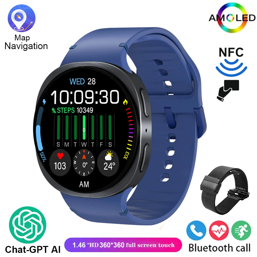 2025 New Smart Watch Series 8   Ultra-thin 1.46 inch Sport Watch Compass IP68 Waterproof Display Bluetooth Call GPS Smart Watch