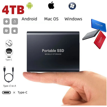 SSD High Speed Mobile Solid State Drive 16TB 8TB 2TB USB3.1 Portable Mobile Hard Drive