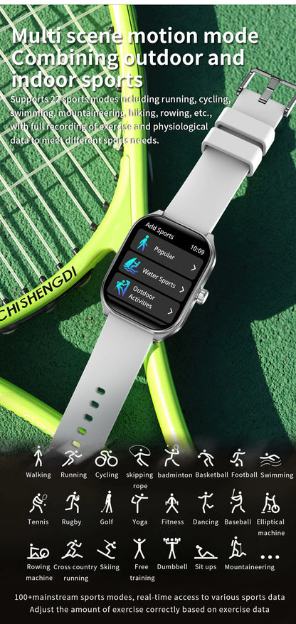 Smart Watch 2.01'' AMOLED Curved Screen IP68 Waterproof Bluetooth 5.3 Call AI Vioce Assistant Fitness Smartwatch for Men