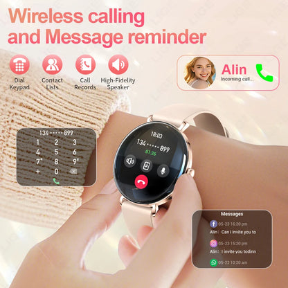 LIGE 2025 New Smart Watch Women 1.43" AMOLED HD Screen Heart Rate Sport Fitness Bluetooth Call Ladies Smartwatch For Android IOS