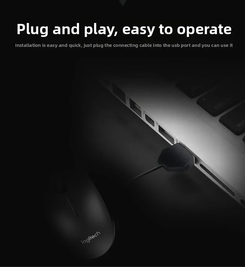 Logitech M100 Wired Mouse Ergonomic Design Comfortable Grip General Purpose for Home Business Office Everyday Use