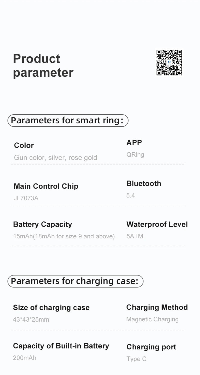 R04 Smart Ring for Men Women 5ATM Waterproof With Charging Case Health and Sleep Monitor Ring Multi-sport Mode Camera Control