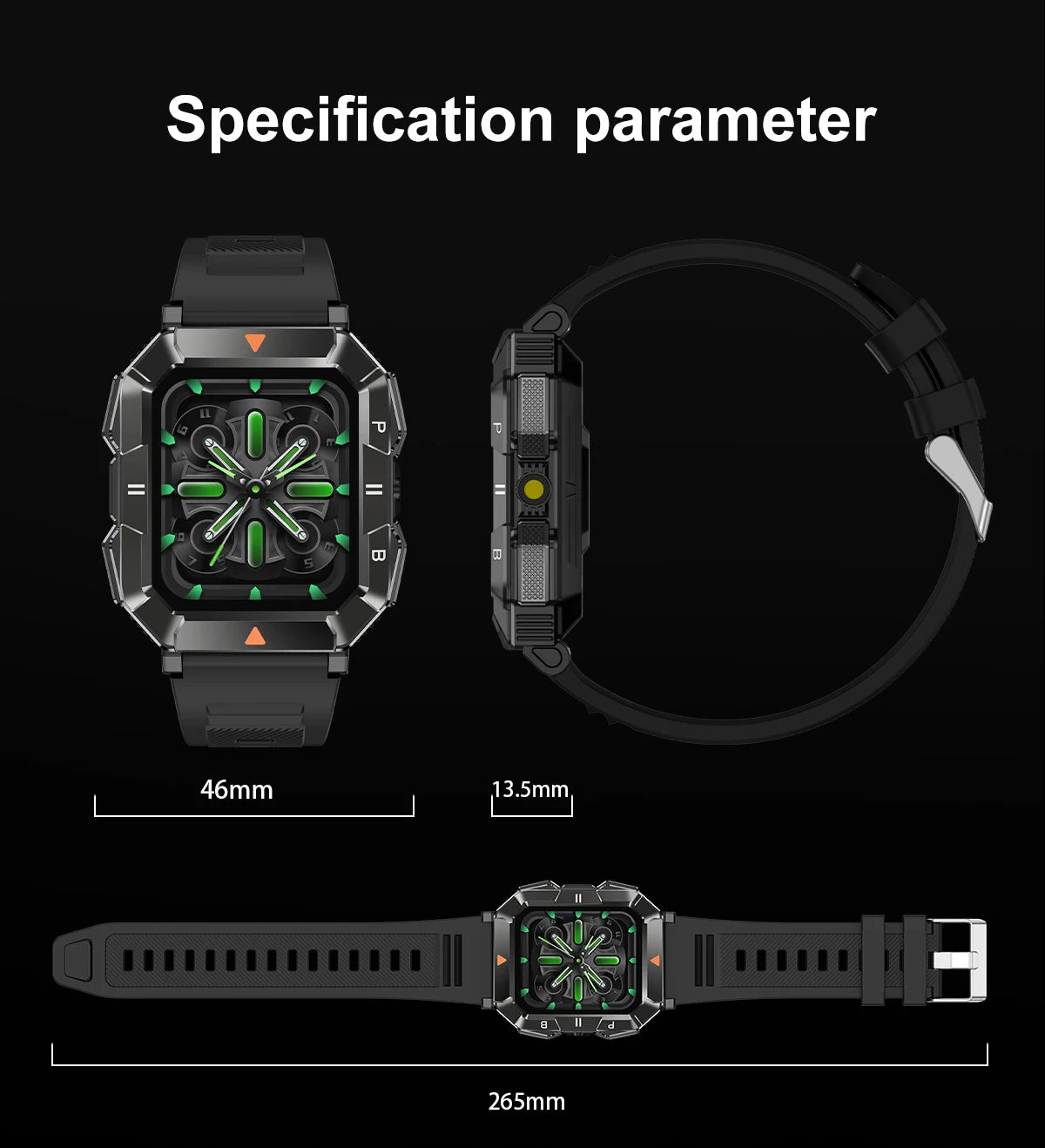 New Outdoor Rugged Military GPS Sports Track Smartｗatches Men's Waterproof Bluetooth Call Voice Assistant Heart Rate Smart Watch