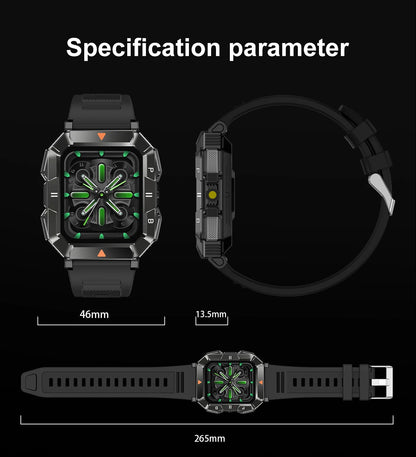 New Outdoor Rugged Military GPS Sports Track Smartｗatches Men's Waterproof Bluetooth Call Voice Assistant Heart Rate Smart Watch