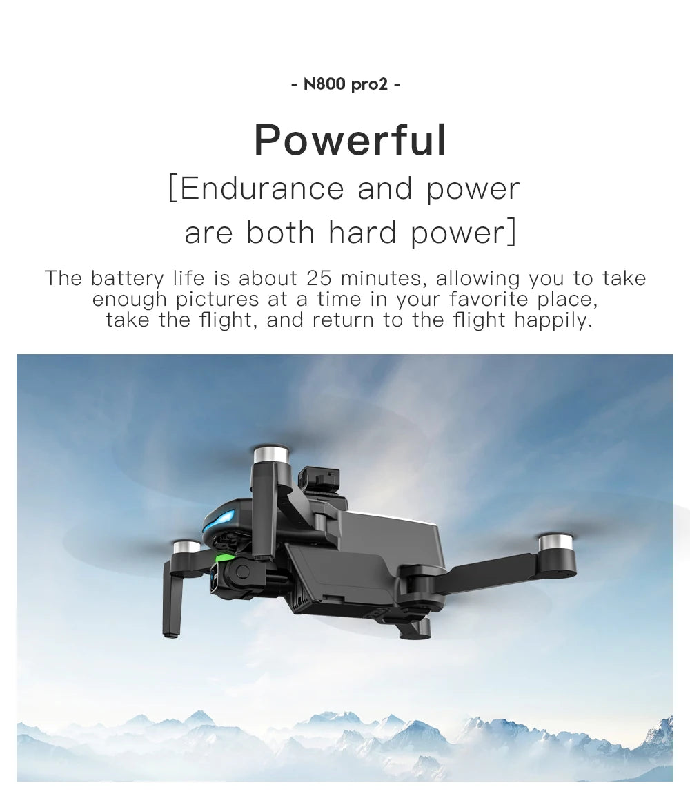 New N800 Pro2 GPS Drone Professional 8K HD Camera With Obstacle Avoidance 3-Axis Gimbal Brushless 5G WIFI FPV RC Dron Quadcopter