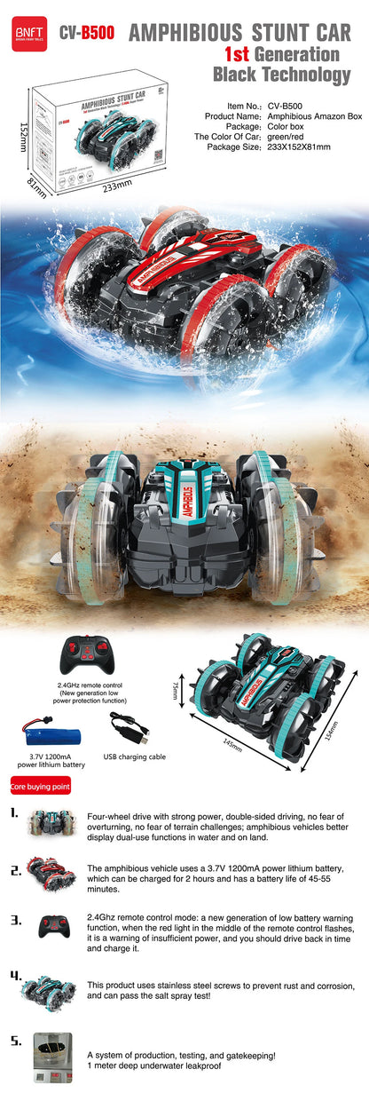 Amphibious RC Car Remote Control Stunt Car Vehicle Double-sided Flip Driving Drift Rc Cars Outdoor Toys for Boys Children's Gift