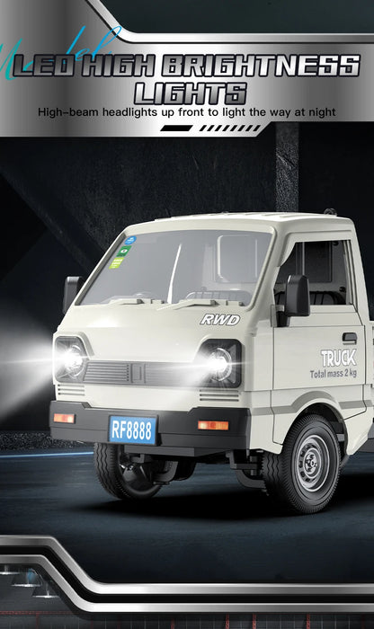 RC Truck 1:16 2.4GHZ RC Car Simulation Drift Climbing Truck With Spray and LED Lights RC Electric Truck Model Boy's Toys Gifts