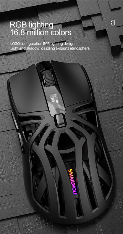 SMAILWOLF RS8  1000Hz Bluetooth mouse, 10000dpi, three-mode connection, lightweight macro gaming mouse notebook computer