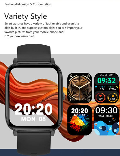 LIGE 2025 Smart Watch Men 1.85'' Screen Lady Gift Sports Fitness Watches Bluetooth Calling Digital Wristwatch For Android Phone