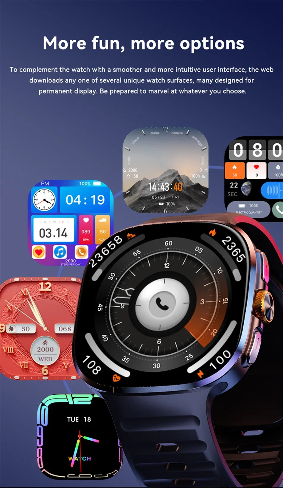 5G/4G Full Network Smart Watch 2.40 inch Big Screen HD Video Call 8GB+128GB RAM 2100mAh Google Play WIFI GPS Sim Card Smartwatch