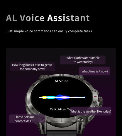 New Military Smart Watch Men 760mAh Large Battery LED Flashlight Compass 1.8"HD Screen Heart rate Waterproof BT Call Smartwatch