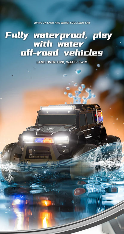 Rc Car Waterproof Amphibious 4Wd Off-Road Vehicle Remote Control Water Land Crawler Stunt Climbing Truck Toys for Boys Children