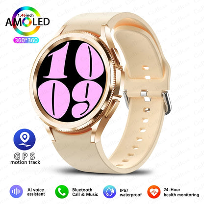 1.43 Inch 360 * 360 AMOLED HD Screen Smartwatch Women Voice Assistant Waterproof Bluetooth Call Smart watch Men For Android IOS