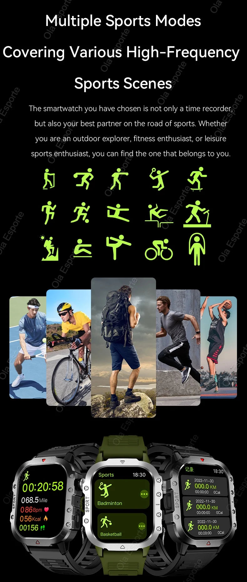 2025 New Military Smart Watch Men Outdoor 2.01" Al Voice Bluetooth Call Smartwatch Surprise Gift Outdoors For Android & IOS Male