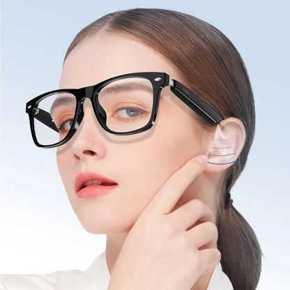 Smart Glasses with Touch Control and Bluetooth Connection Ideal for Listening to Wireless Earbuds and Using Smartwatch Features