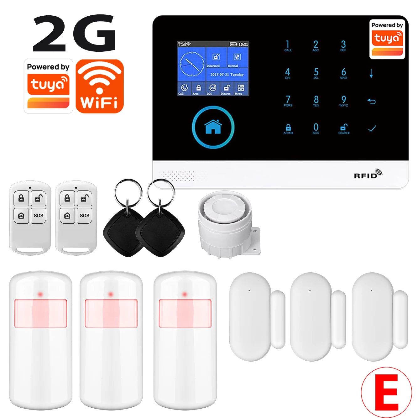 WiFi Alarm System for Home Burglar Security Tuya Smart House App Control 433MHz GSM Wireless With Motion Sensor Camera
