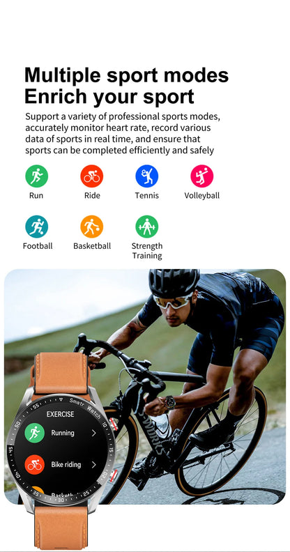 Men's Full Touch Screen Smartwatch 100+ Sport Modes Heart Rate ECG+PPG Monitoring Watch GT Series Bluetooth Call Smart Watch