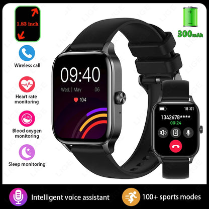 Fashion Smart Watch Men Women 1.85” HD Screen Custom Watch Face Health Monitor Women’s Watch Bluetooth Call Sports Smartwatches
