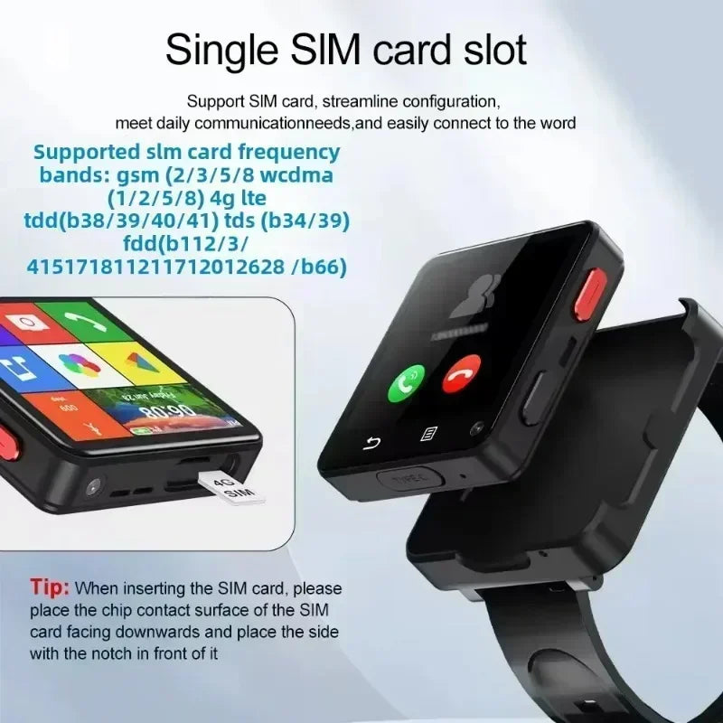 Smart watch Android operating system quad-core processor S998 storage 2.64-inch display dual-camera detachable smart watch
