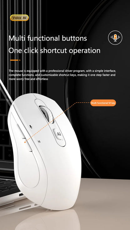 Intelligent Mouse Wireless Bluetooth Dual Mode Mute Rechargeable Mouse Voice Typing Translation Writing Office Universal