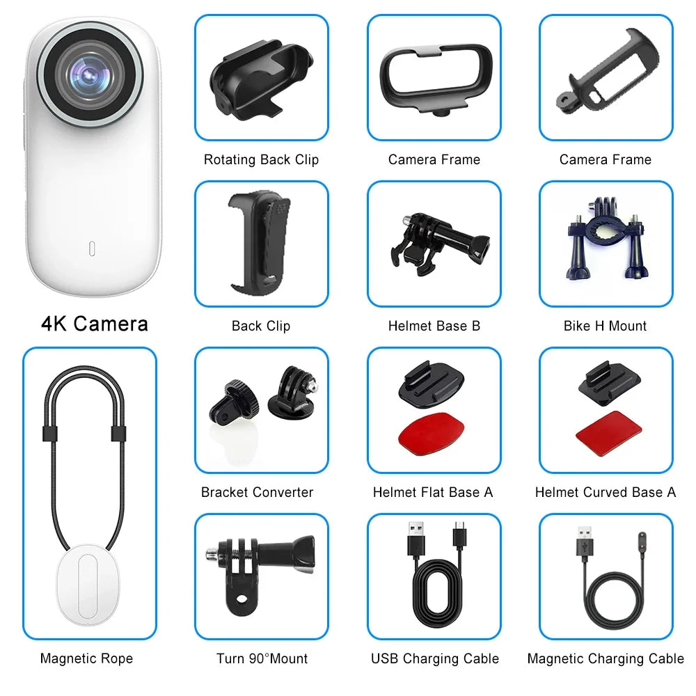 4K WiFi Thumb Sports Camera Motorcycle Bike Waterproof DV Cycling Recorder Magnetic Attraction Outdoor Portable Small Camcorder