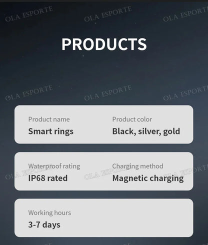 Smart Ring Men Women Health Monitor Heart Rate Blood Oxygen Sleep Ring 5ATM Waterproof Ring Multi Sports Fitness Tracker Rings