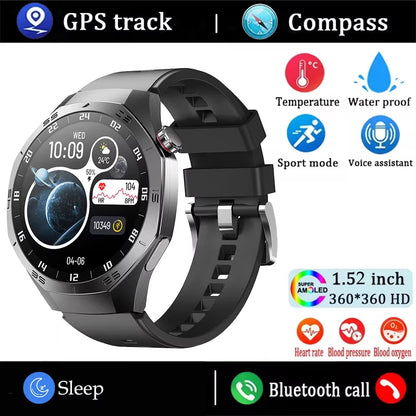 New GT5 Pro Sport Smart Watch Men HD AMOLED Screen GPS Motion Trajectory Heart Rate Bluetooth Call 1.52" NFC SmartWatch IP68+box