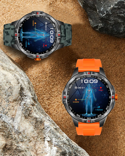 GPS Outdoor 1000mAh Battery Smartwatches Men 100+ Sports Mode Compass Heart Rate 3ATM Waterproof Bluetooth Call Smart Watch