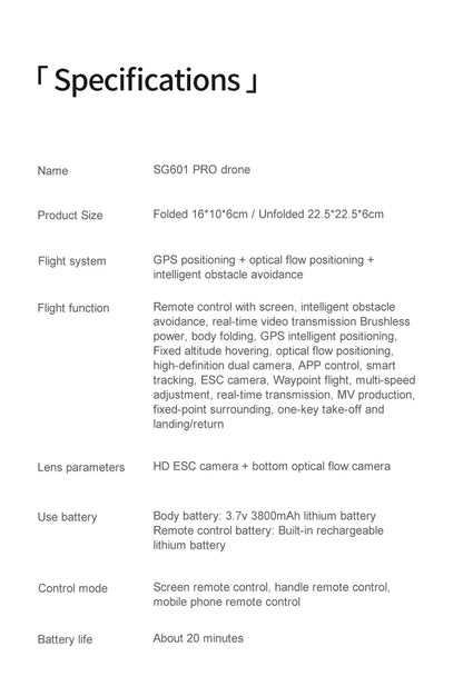 Beast SG601 PRO With Screen GPS Drone Aerial 8K HD Professional Quadcopter Obstacle Avoidance Brushless Remote Control Aircraft