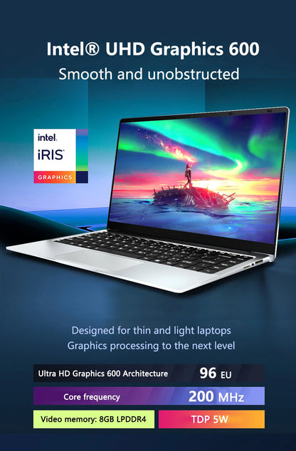 Kid 14.1-inch Intel Celeron N4000 Laptop with 128GB/256GB/512GB/1TB SSD Windows 11 Pro  Dual Core Portable Notebook for Students