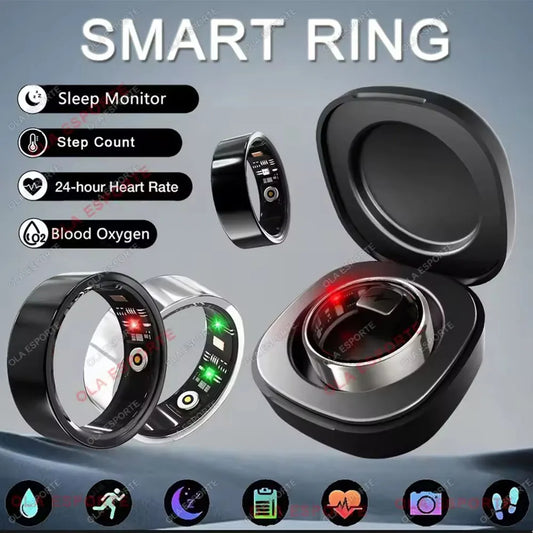 Smart Ring Men Women Health Monitor Heart Rate Blood Oxygen Sleep Ring 5ATM Waterproof Ring Multi Sports Fitness Tracker Rings