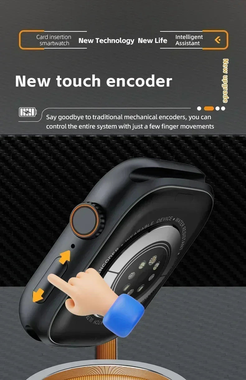 Smart 5G Smartwatch 2.29 Inch AMOLED Display 180 Degree Rotating Camera SIM Card WiFi GPS Video Calling Worldwide Version