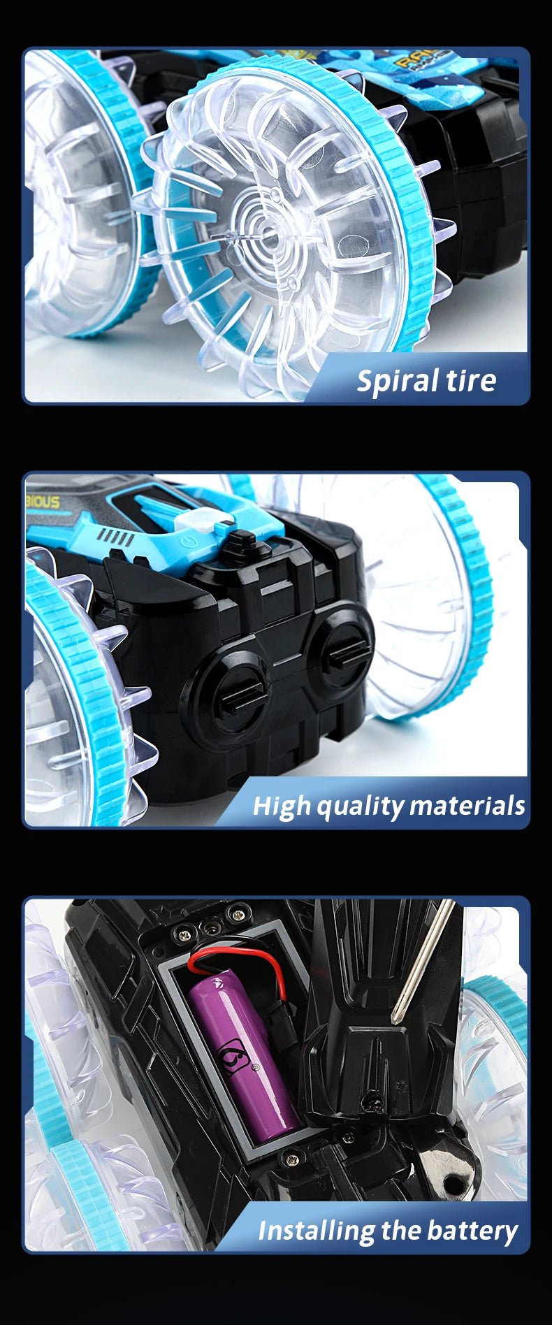 New RC Stunt Amphibious Stunt Off-road Electric Remote Control Vehicle Double-sided Tumbling Car Children's Lighting Toys Gifts