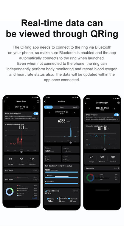 2025 R06 Smart Ring Men Women Health Monitor IP68 Waterproof Man Smartring Fitness Tracking Smart Rings Multiple Sport Modes