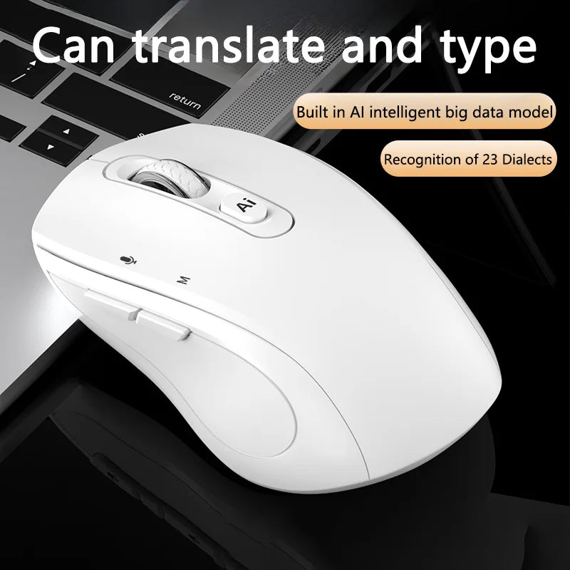 Intelligent Mouse Wireless Bluetooth Dual Mode Mute Rechargeable Mouse Voice Typing Translation Writing Office Universal