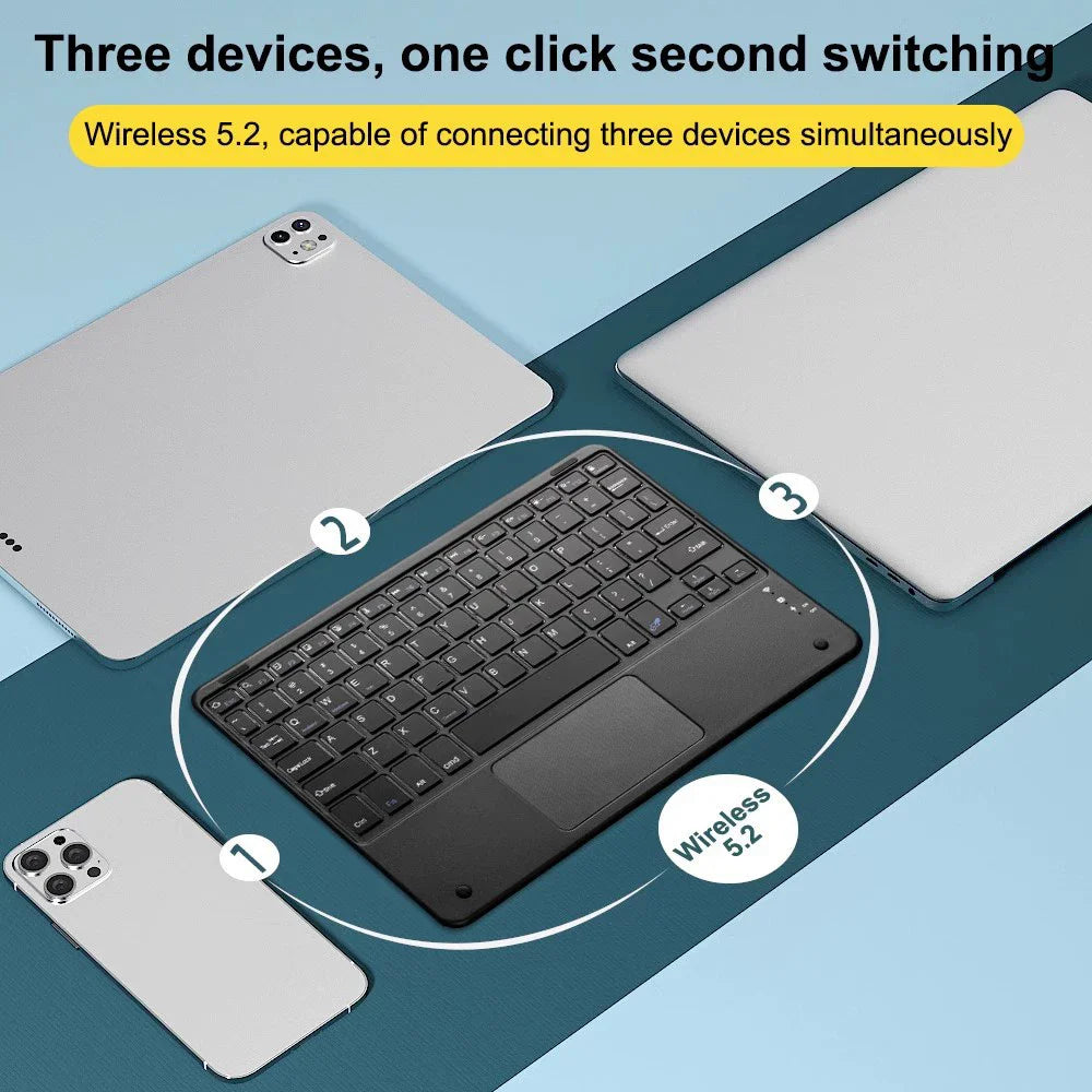 Backlit Keyboard for IPad 11th 2025 11 Inch A16 Air 13 Air11 M3 2025 Pro 11 Touch Keyboard for Galaxy Tab S10 Bluetooth Keyboard