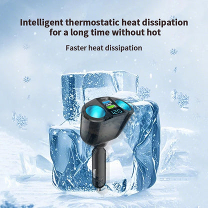 Multiple Devices Can Be Charged at the Same Time with Digital Display Car Charg Dual-port Car Charger Adapter