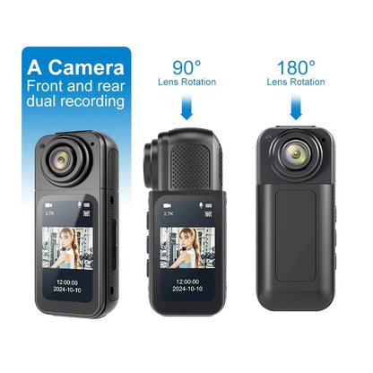 Thumb Action Camera Mini 2.7K Sport Go Pro Cameras Pocket Cam Instant 180°Angle WIFI Recorder Magnetic Attraction Bracket Camera