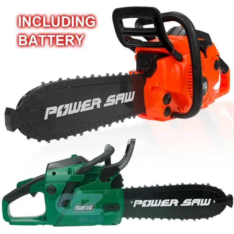 Electric Power Chainsaws Kids Toys Tools Realistic Sound Children Halloween Christmas Gift for Boys Pretend Play Plastic Toy