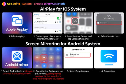 4K Dash Cam 10.26 inch Carplay & Android Auto Car DVR Video Recorder Dahscam Camera 5G Wifi GPS Navigation FM AUX 360 ° Rotation